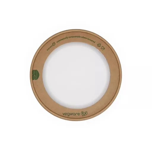 VEGWARE ROUND KRAFT WINDOW LID 150-SERIES - (1X300)
