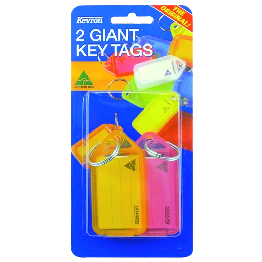 KEVRON ID30 Giant Tags Blister Pack 2 pcs Assorted Colours