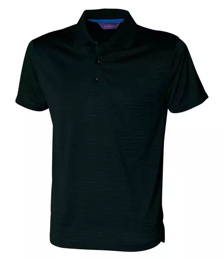 Henbury Coolplus® Textured Stripe Piqué Polo Shirt