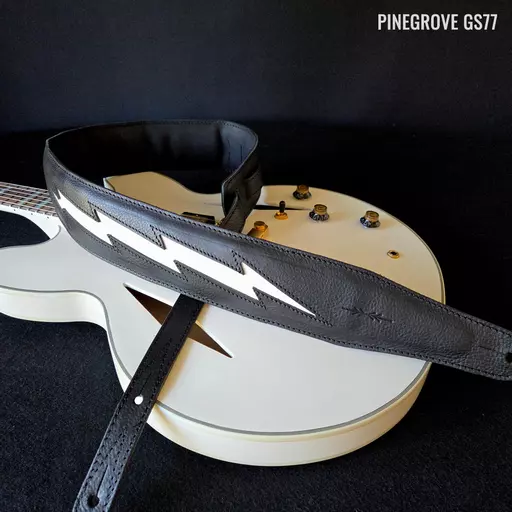 GS77 black white lightning guitar strap Pinegrove 102700p.jpg