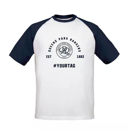 Queens Park Rangers FC Vintage Hashtag Baseball T-Shirt