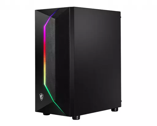 MSI MAG VAMPIRIC 100R 'V100R' Mid Tower Gaming Computer Case 'Black, 1x 120mm ARGB PWM Fan, 1x 120mm PWM Fan, RGB Front Panel, Tempered Glass Panel, ATX, mATX, mini-ITX'