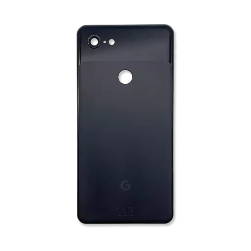 Back Glass w/ Camera Lens  (No Logo) (Just Black) (CERTIFIED) - For Google Pixel 3 XL