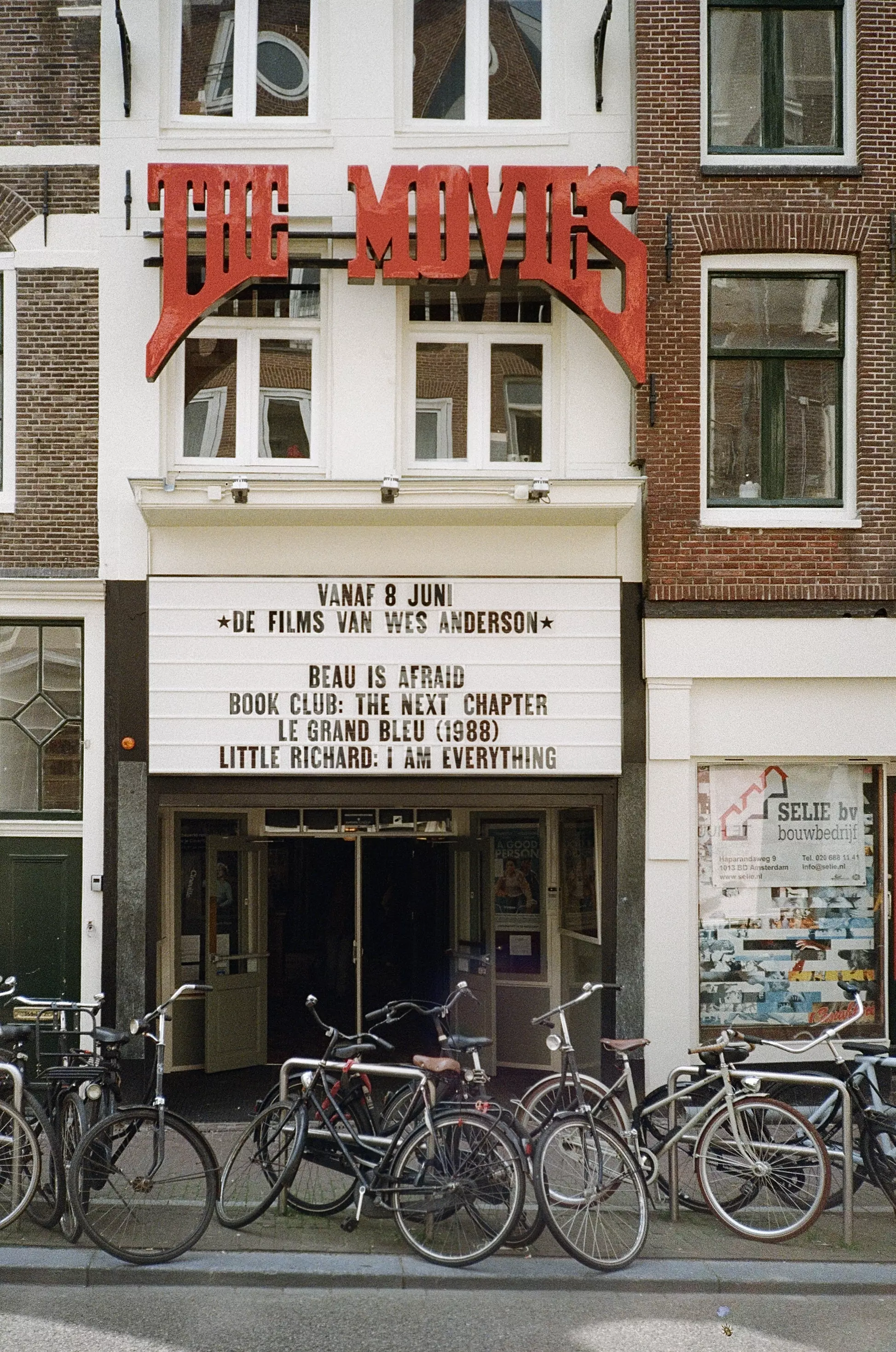 Exterior shot of a vintage cinema in Amsterdam