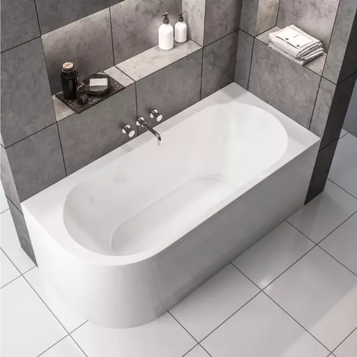 Biscay Double Ended (DE) 1700 x 800 x 440mm 5mm Right hand RH Bath - White