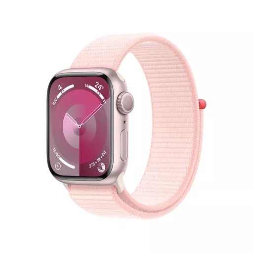 Apple Watch Series 9 GPS 41mm Pink Aluminium Case w/ Light Pink Sport Loop