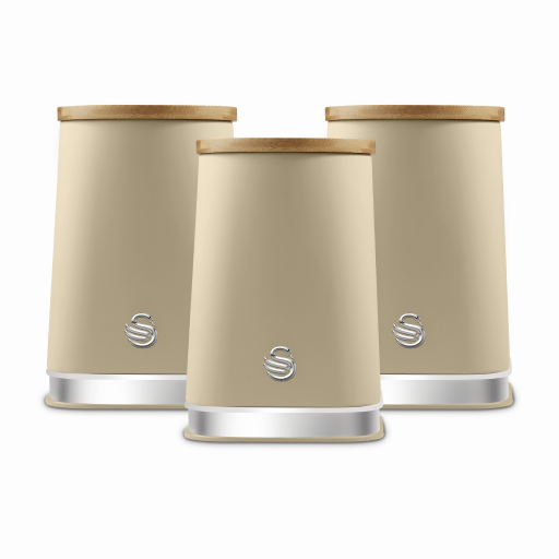 Swan Oatmeal Nordic Set Of 3 Canisters
