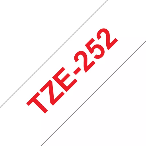 Brother TZE-252 DirectLabel red on white Laminat 24mm x 8m for Brother P-Touch TZ 3.5-24mm/HSE/36mm/6-24mm/6-36mm