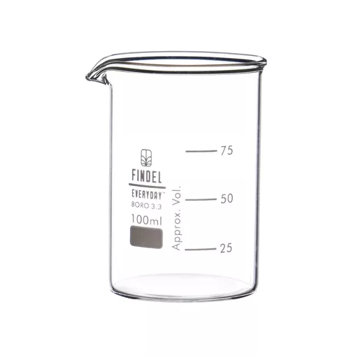 Findel Everyday Glass Beakers, Squat Form - 100ml - Pack of 12
