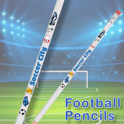 Football Personalised Pencil with Eraser (100 pencils)