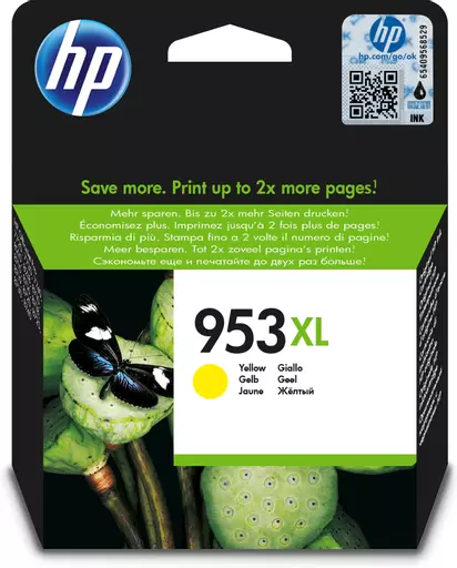 HP F6U18AE/953XL Ink cartridge yellow high-capacity, 1.45K pages 18ml for HP OfficeJet Pro 7700/8210/8710
