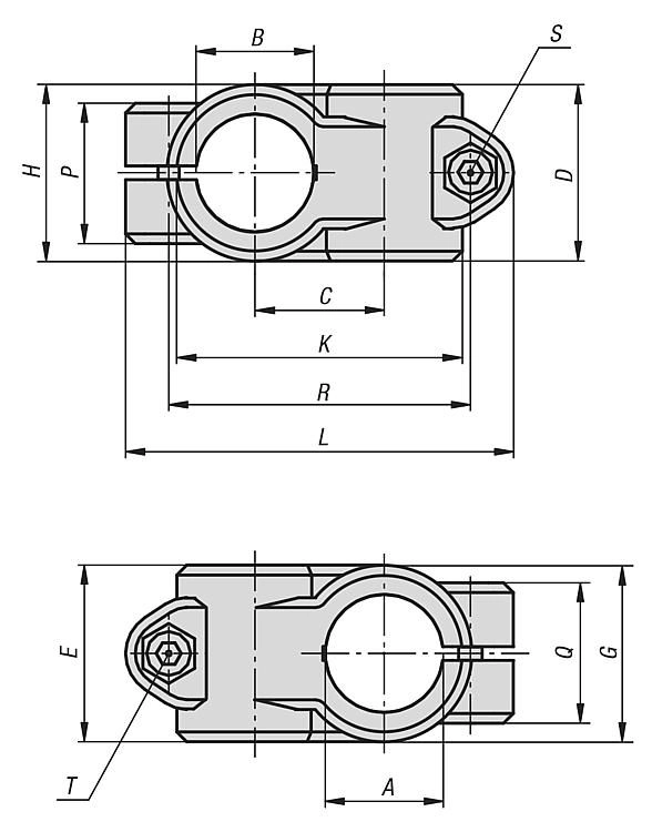 Cross Tube Clamp.To Suit 12mm Round Tubes. Aluminium.