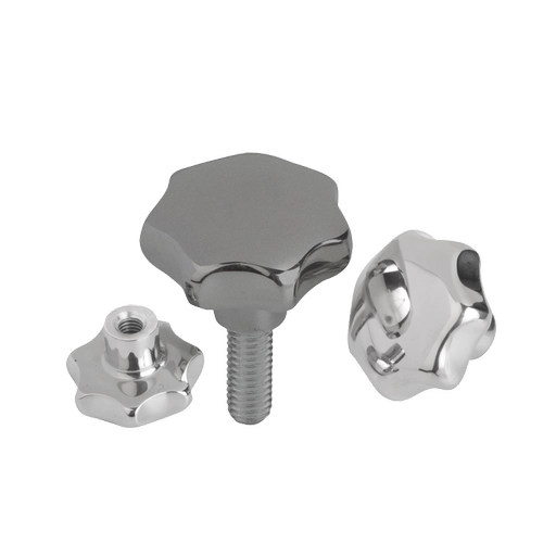 K0150 Inch - Star Knobs In Stainless Steel Five Hole Types