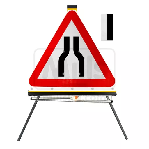 Road Narrows Left / Right Collapsible Sign 750mm