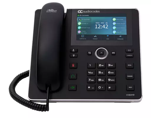 AudioCodes C450HD IP-Phone PoE GbE black with integrated BT and Dual Band Wi-Fi