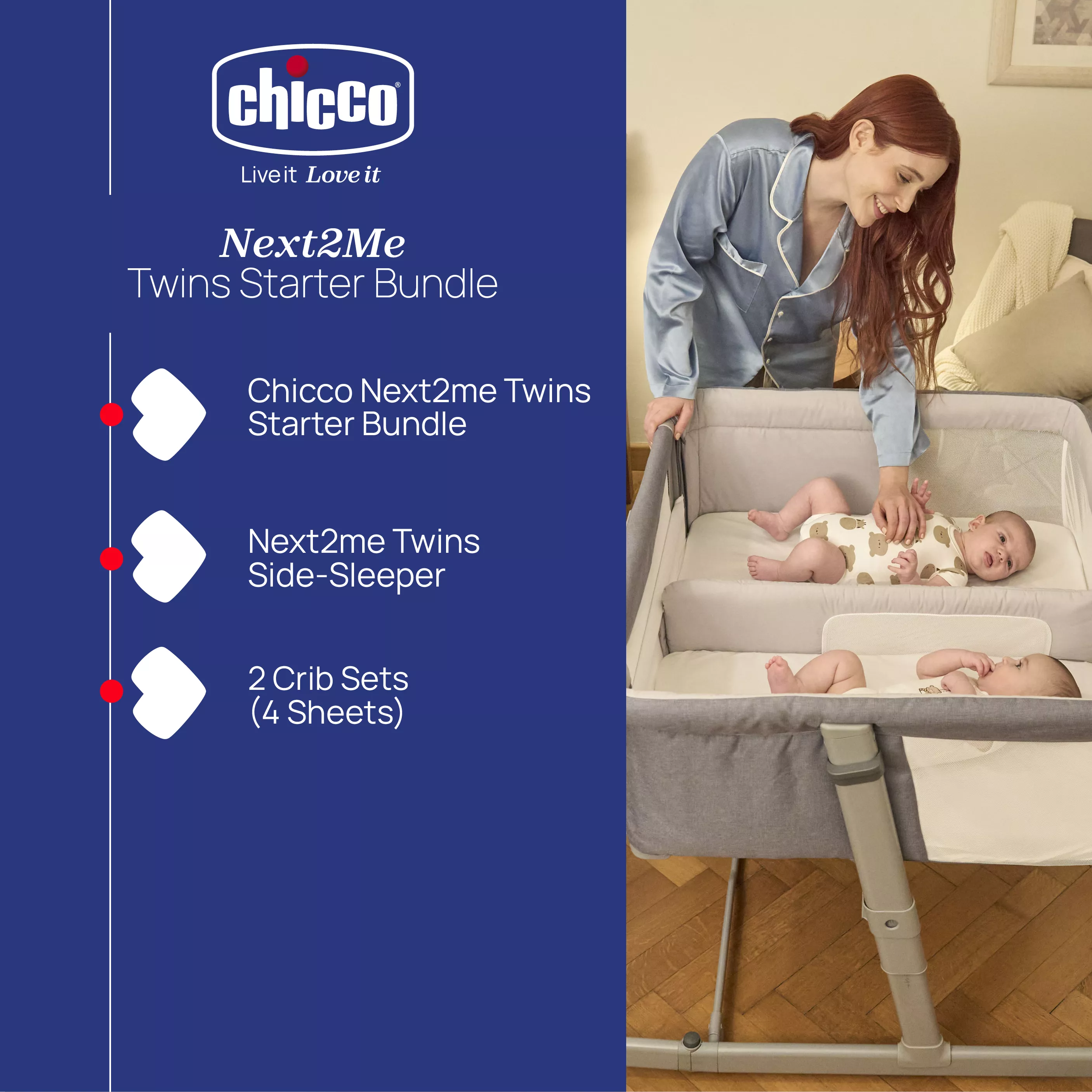 Chicco Next2Me Twins Starter Set Bundle