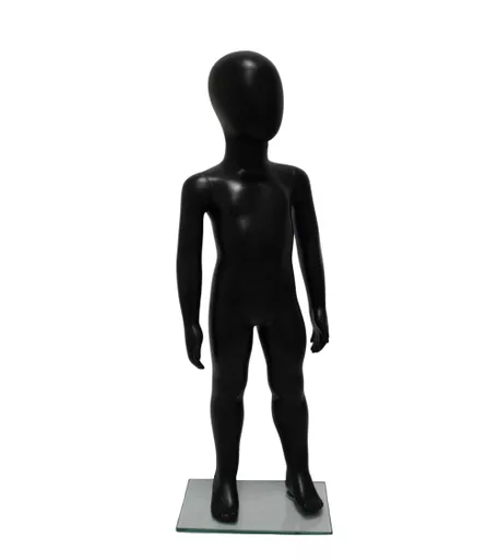 Matt Black Faceless Child Mannequin - 80cm Height