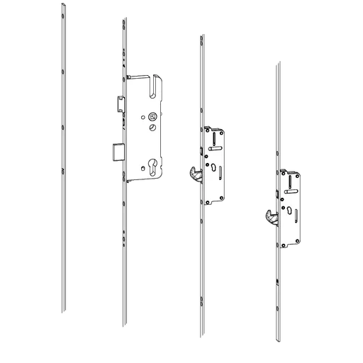 ROTO C600 45mm Backset Latch & Deadbolt Keywind With 2 Hooks 776654