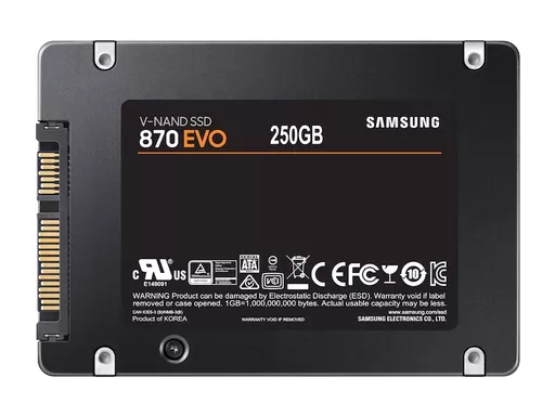 Samsung 870 EVO 2.5" 250 GB Serial ATA III V-NAND