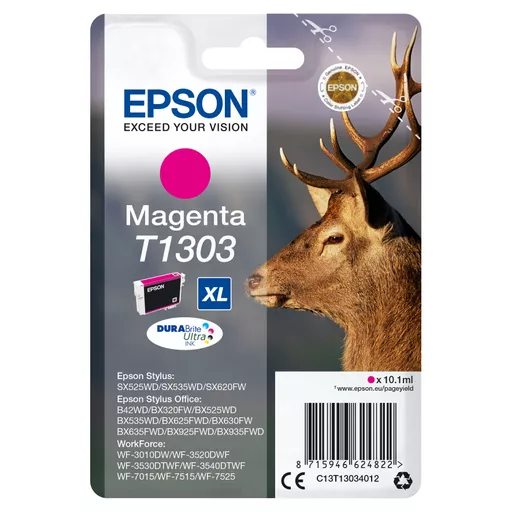 Epson C13T13034012/T1303 Ink cartridge magenta XL, 600 pages 10,1ml for Epson Stylus BX 320/SX 525/WF 3500