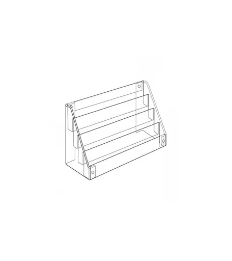 4 Tier Clear Acrylic Minicard Stand - 37.5cm x 13.5cm