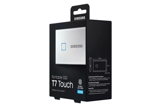 Samsung Portable SSD T7 Touch 500GB - Silver