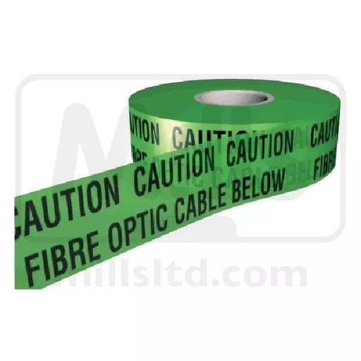 Caution Fibre Optic Cable Below Warning Tape 150mm x 365m 30my