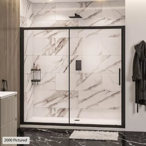 Volente 1850 x 1700mm Sliding Shower Door (6mm Thick) - Matt Black