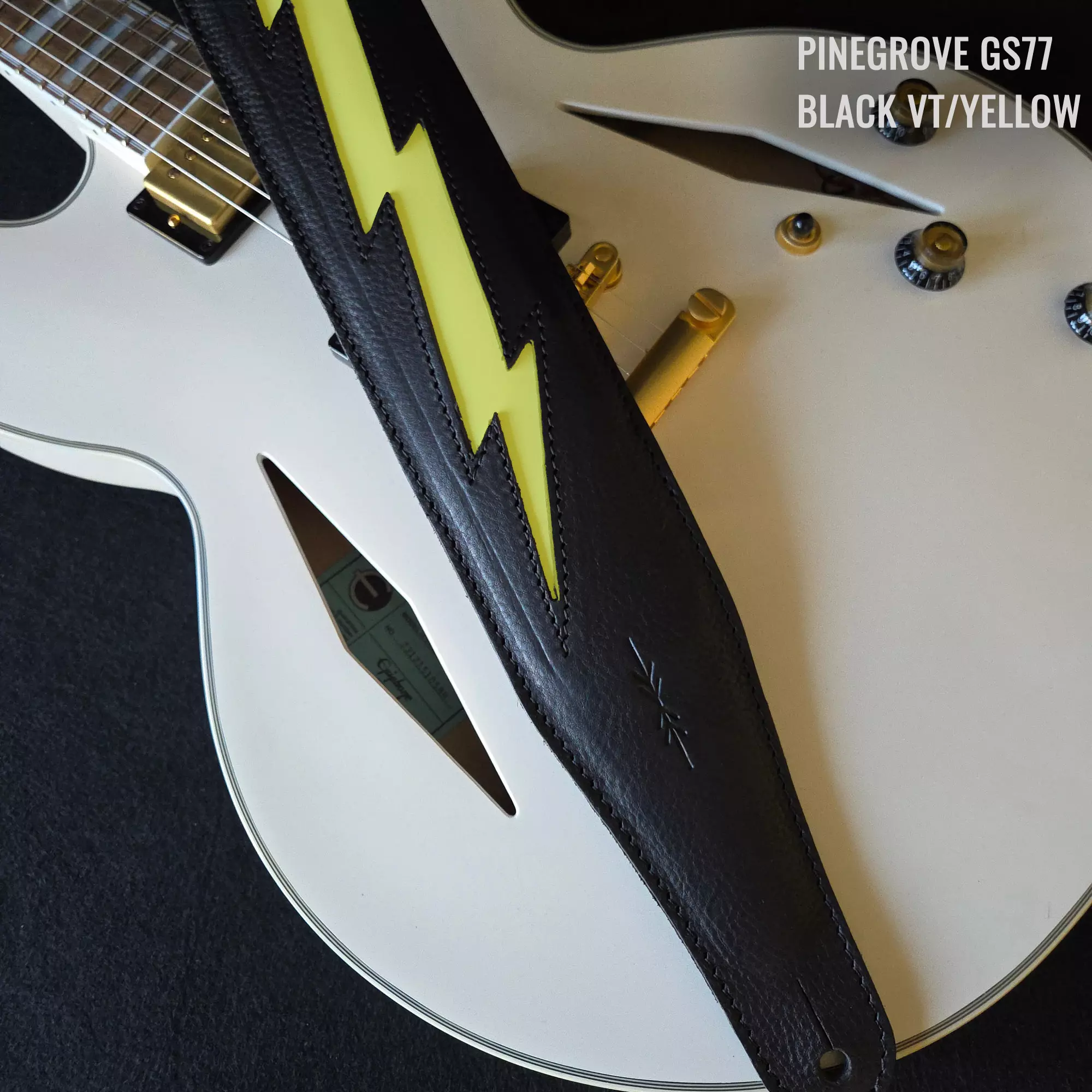 GS77 black yellow lightning guitar strap Pinegrove ANNO.jpg
