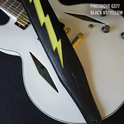 GS77 black yellow lightning guitar strap Pinegrove ANNO.jpg
