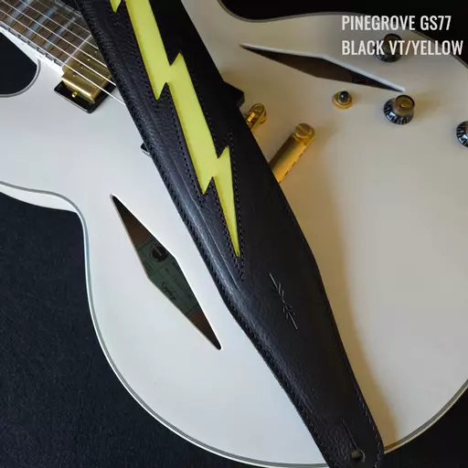GS77 black yellow lightning guitar strap Pinegrove ANNO.jpg