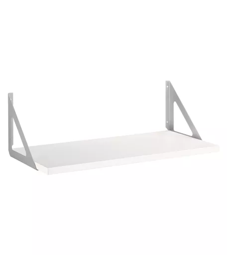 White Shelf with Silver Brackets - 800mm x 250mm x 190mm