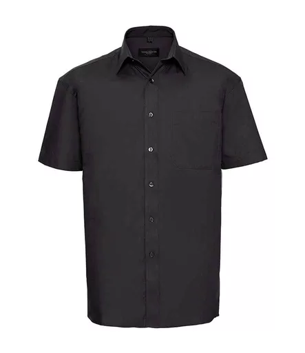 Russell Collection Short Sleeve Easy Care Cotton Poplin Shirt