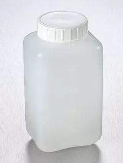Bottles, 1L, Square HDPE Graduated, White Cap