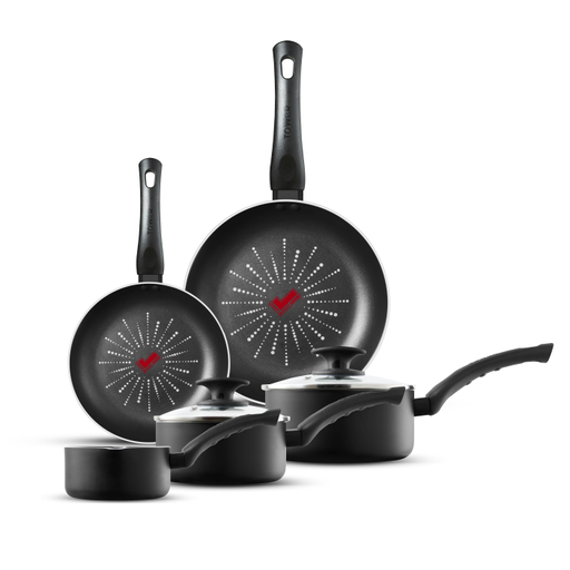 Tower Smart Start 5 Piece Classic Cookware Set Black at Tower Housewares