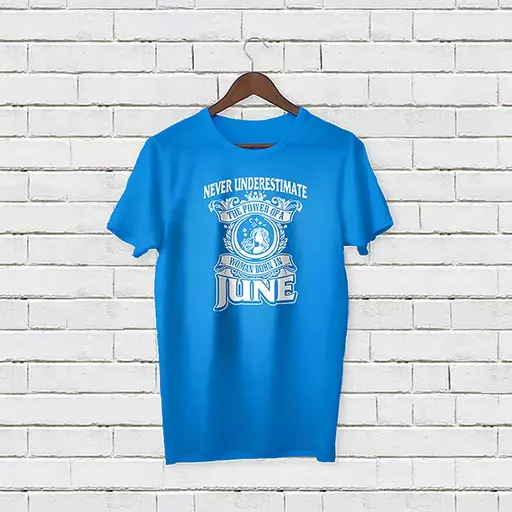 Personalised 'Never Underestimate the Power of a Woman born in MONTH' T-Shirt