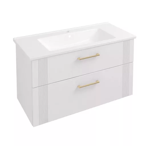 Cranham 100 Wall Hung Vanity Unit  Matt White