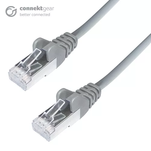 connektgear 7m RJ45 CAT6A SSTP Stranded Flush Moulded LS0H Network Cable - 26AWG - Grey