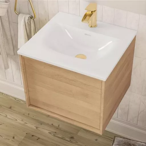 Ravensbourne 500 Wall Hung Single Drawer Unit Natural Oak