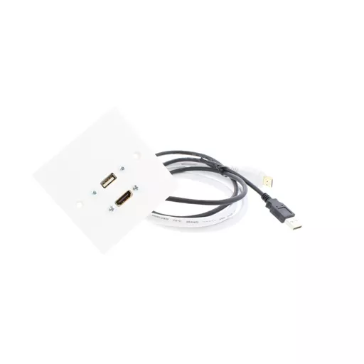 Single Gang HDMI v2.0 & USB A Wall Plate (1M to 10M)