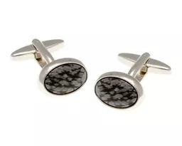 Snowflake Stone Oval Cufflinks