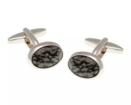 Snowflake Stone Oval Cufflinks