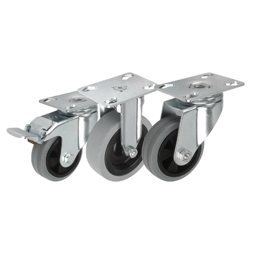 K1760 - Heavy Duty Swivel and Fixed Castors With Solid Rubber Tyres