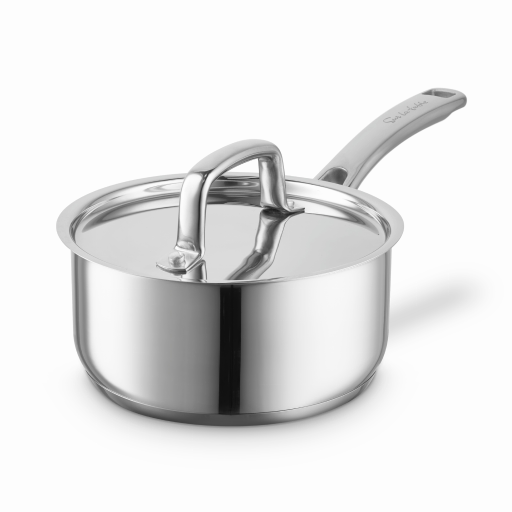 Sur La Table 18cm Saucepan, Riveted Steel Handle and Lid, Induction Compatible, Stainless Steel, SLT900222 - Image 2