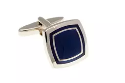 Square Deep Blue Enamel Cufflinks