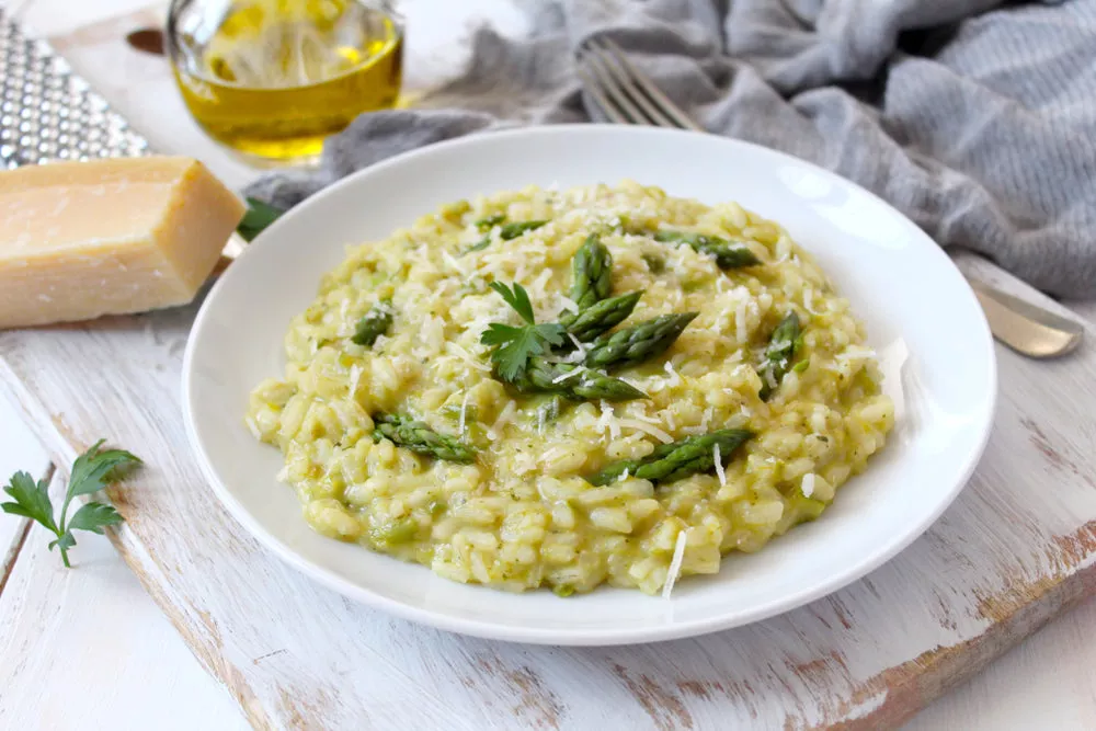 Herby asparagus risotto