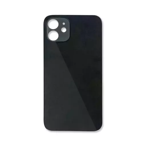 Back Glass (Big Hole) (No Logo) (Black) (CERTIFIED) - For iPhone 12