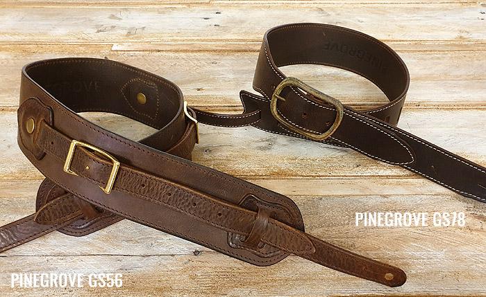 GS78 and GS56 guitar straps by Pinegrove Leather
