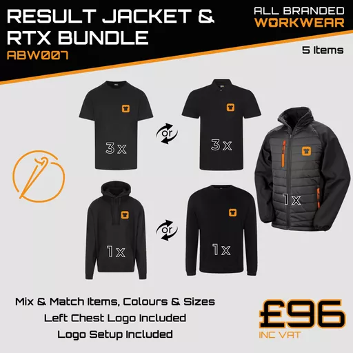 Result Jacket & RTX Embroidered Workwear Bundle | All Branded Workwear