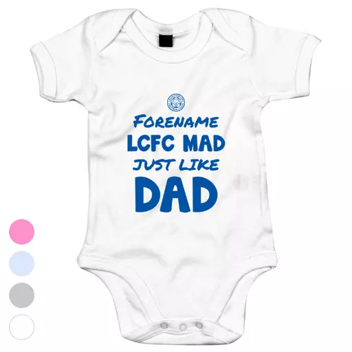 Leicester City FC Mad Like Dad Baby Bodysuit